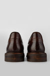 LENNOX dark-cocoa derby shoes.