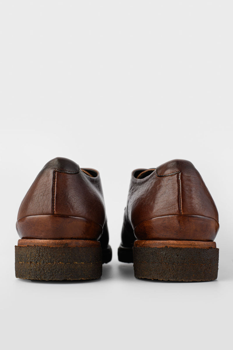 BROMPTON terra-brown derby shoes.