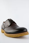 KINGSLEY chestnut patina derby shoes.