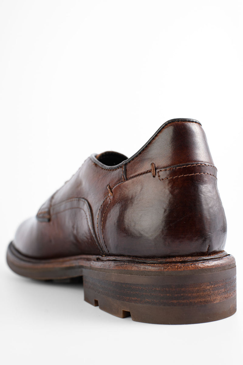 LENNOX dark-cocoa derby shoes.