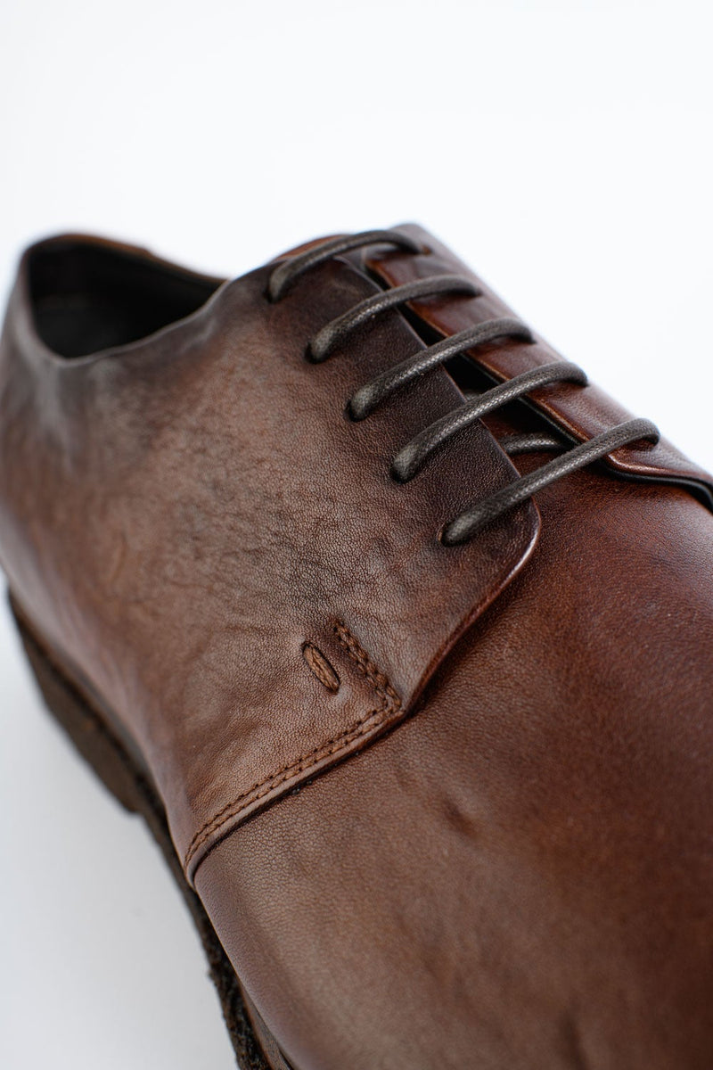 BROMPTON terra-brown derby shoes.