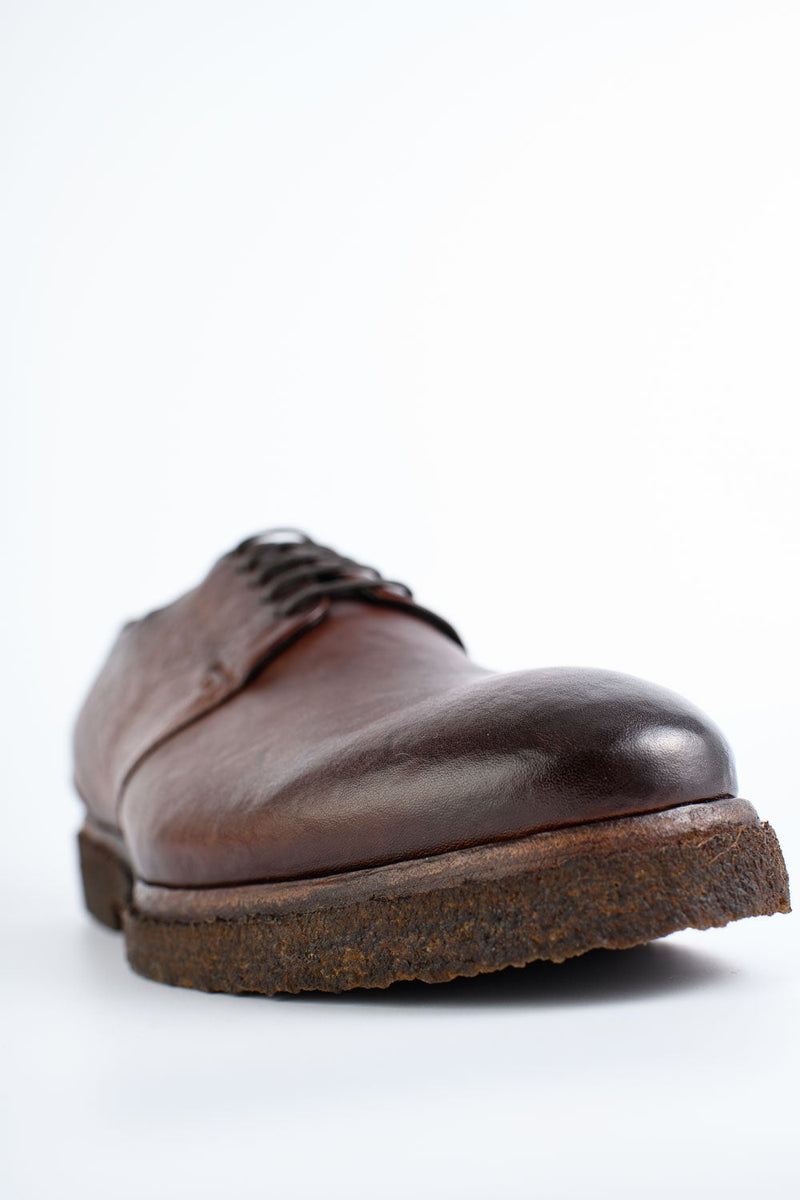 BROMPTON terra-brown derby shoes.