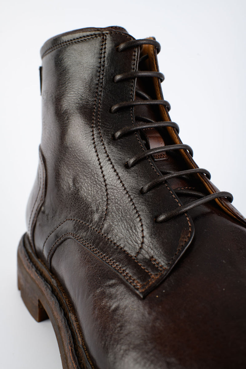 LENNOX rich-cocoa military boots.