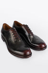 ASTON charcoal-ember oxford shoes.