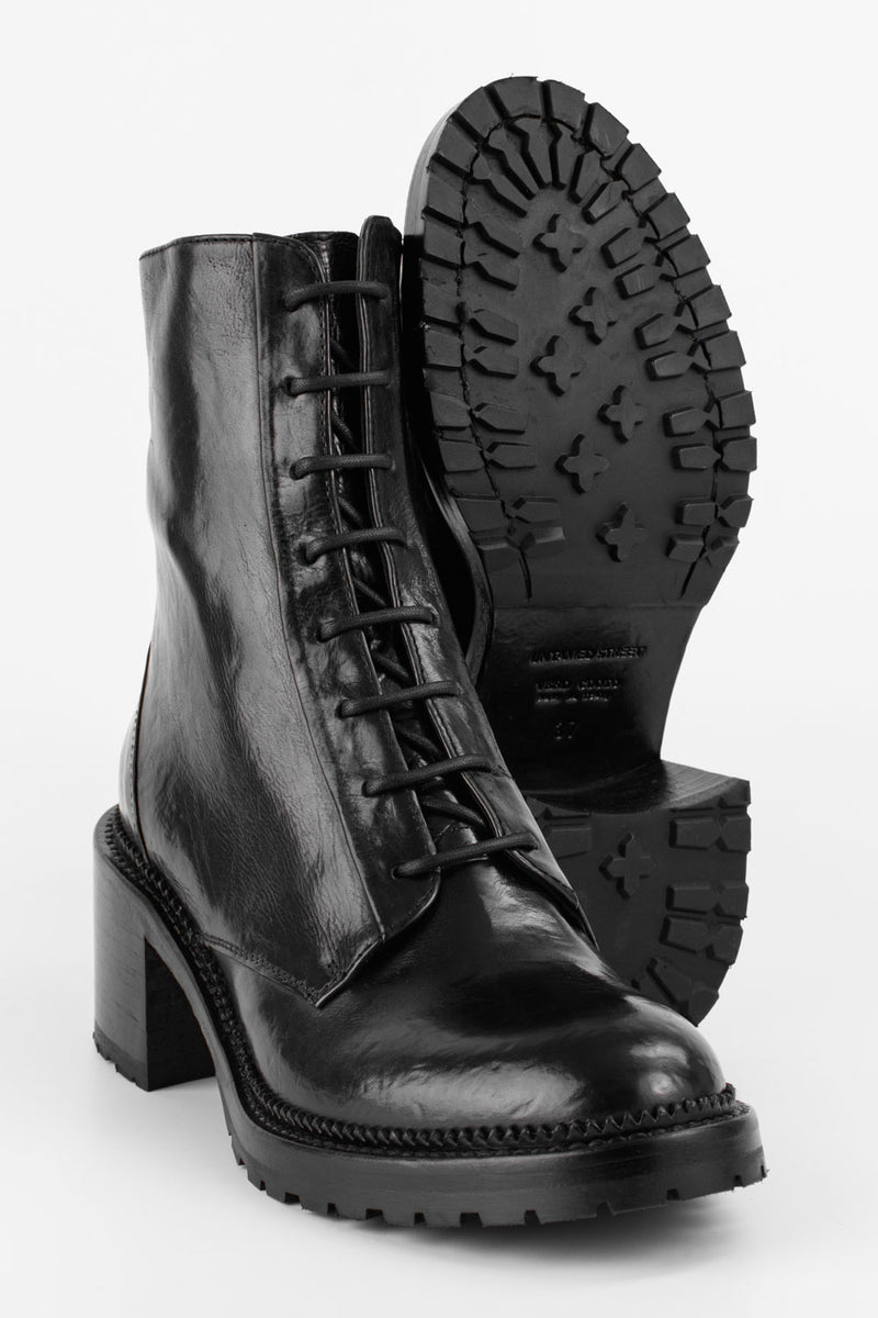 REGENT tar-black lace-up boots | untamed street | women – UNTAMED STREET