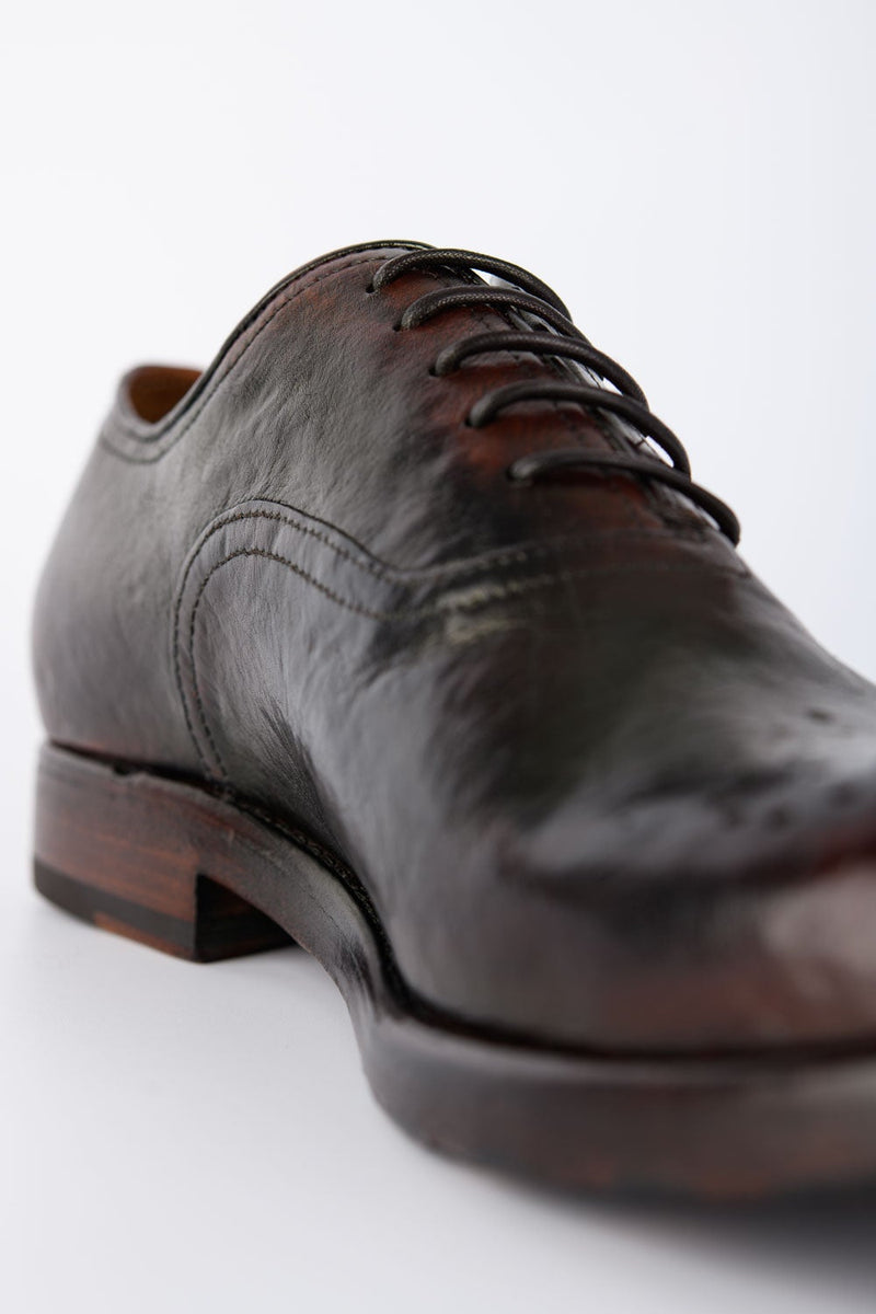 ASTON charcoal-ember oxford shoes.