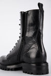 CAMDEN tar-black military boots.