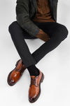 LENNOX light-brandy derby shoes.