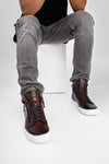 SOHO chestnut patina high sneakers.