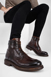 LENNOX rich-cocoa military boots.