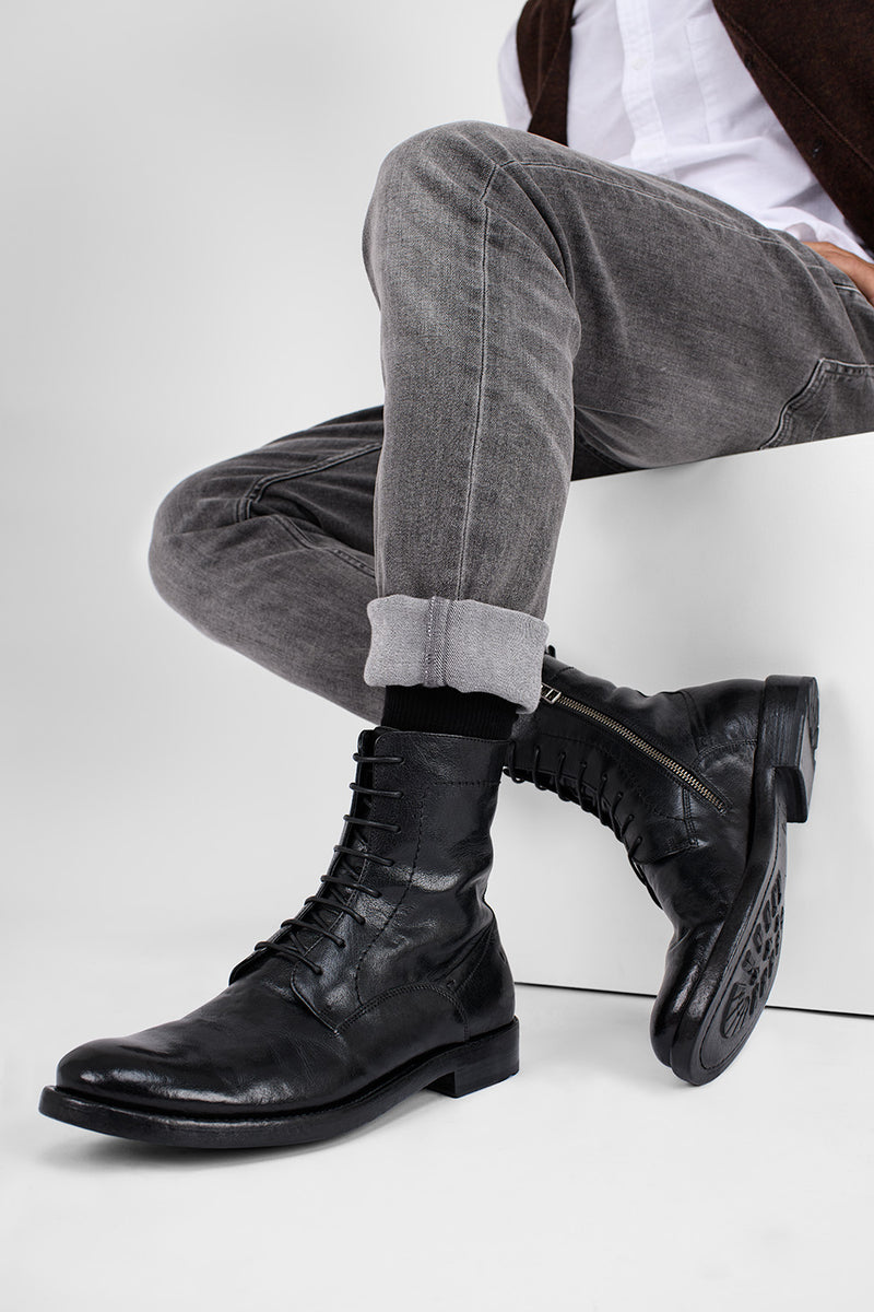 SLOANE urban-black commando boots.