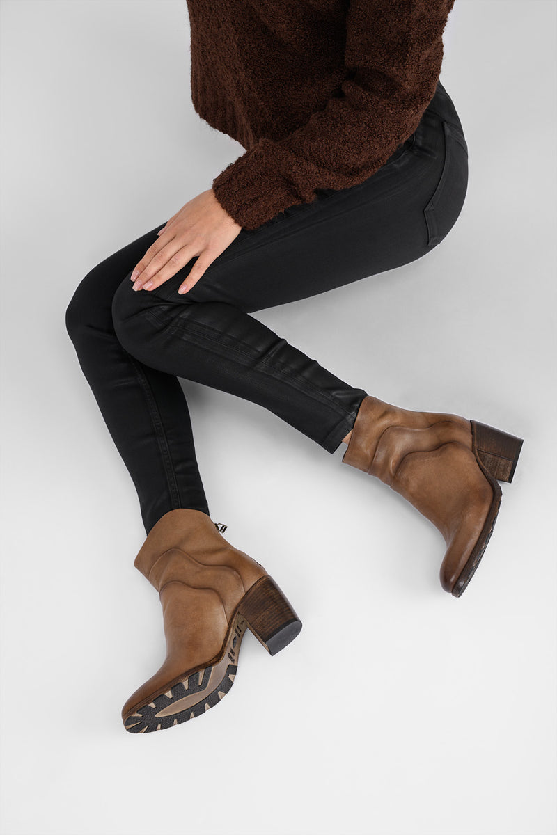 ASTON mocha-brown ankle boots.