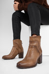 ASTON mocha-brown ankle boots.