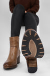 ASTON mocha-brown ankle boots.