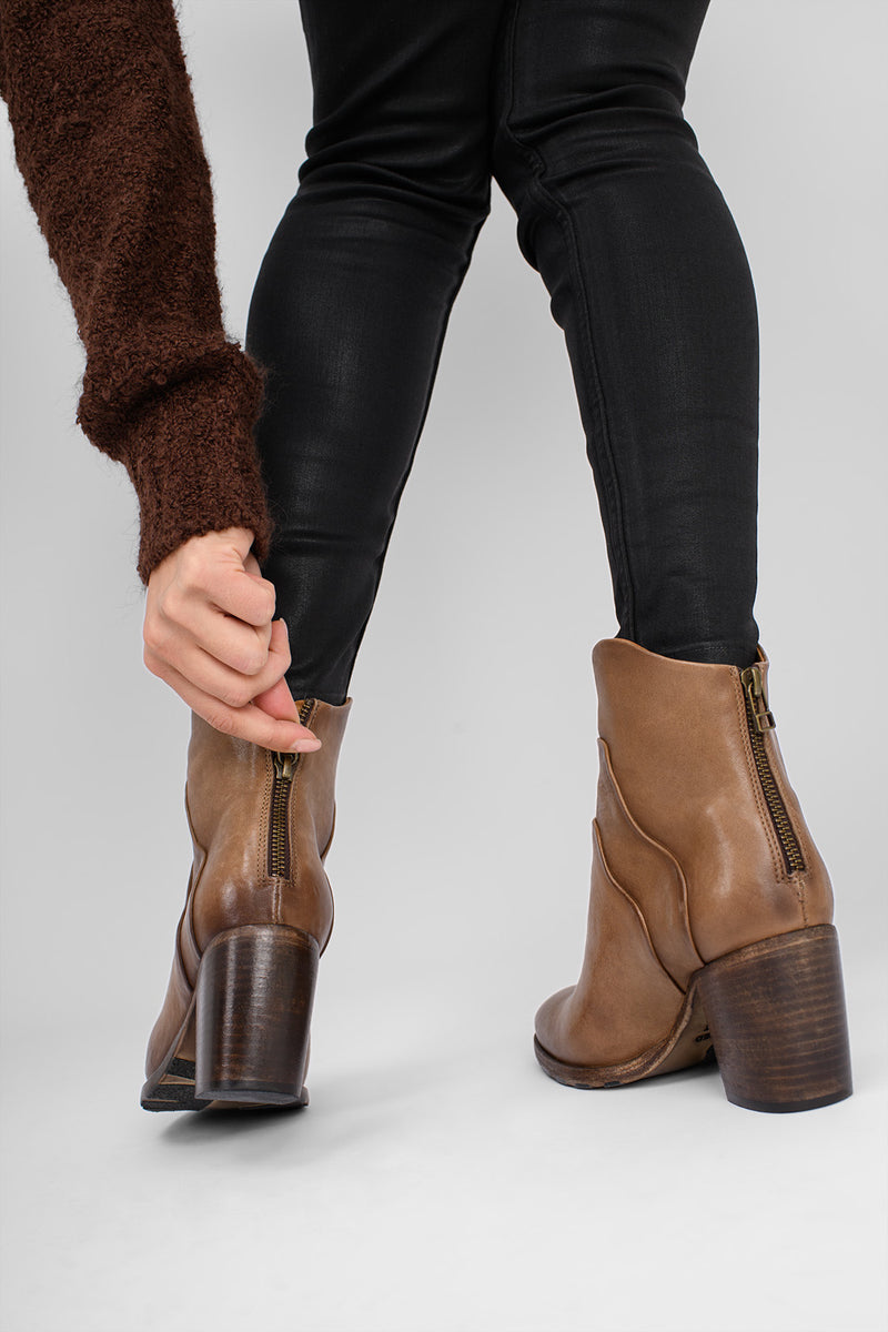 ASTON mocha-brown ankle boots.