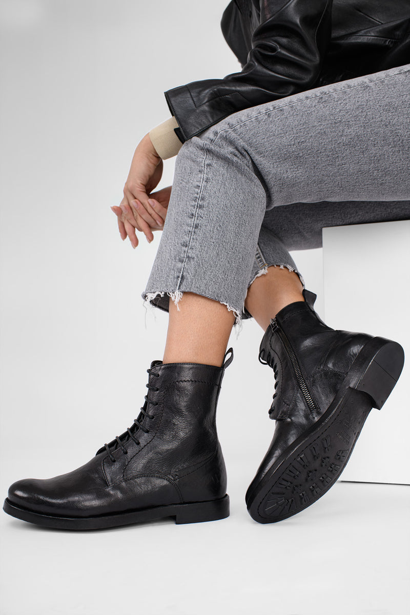 SLOANE urban-black commando boots.