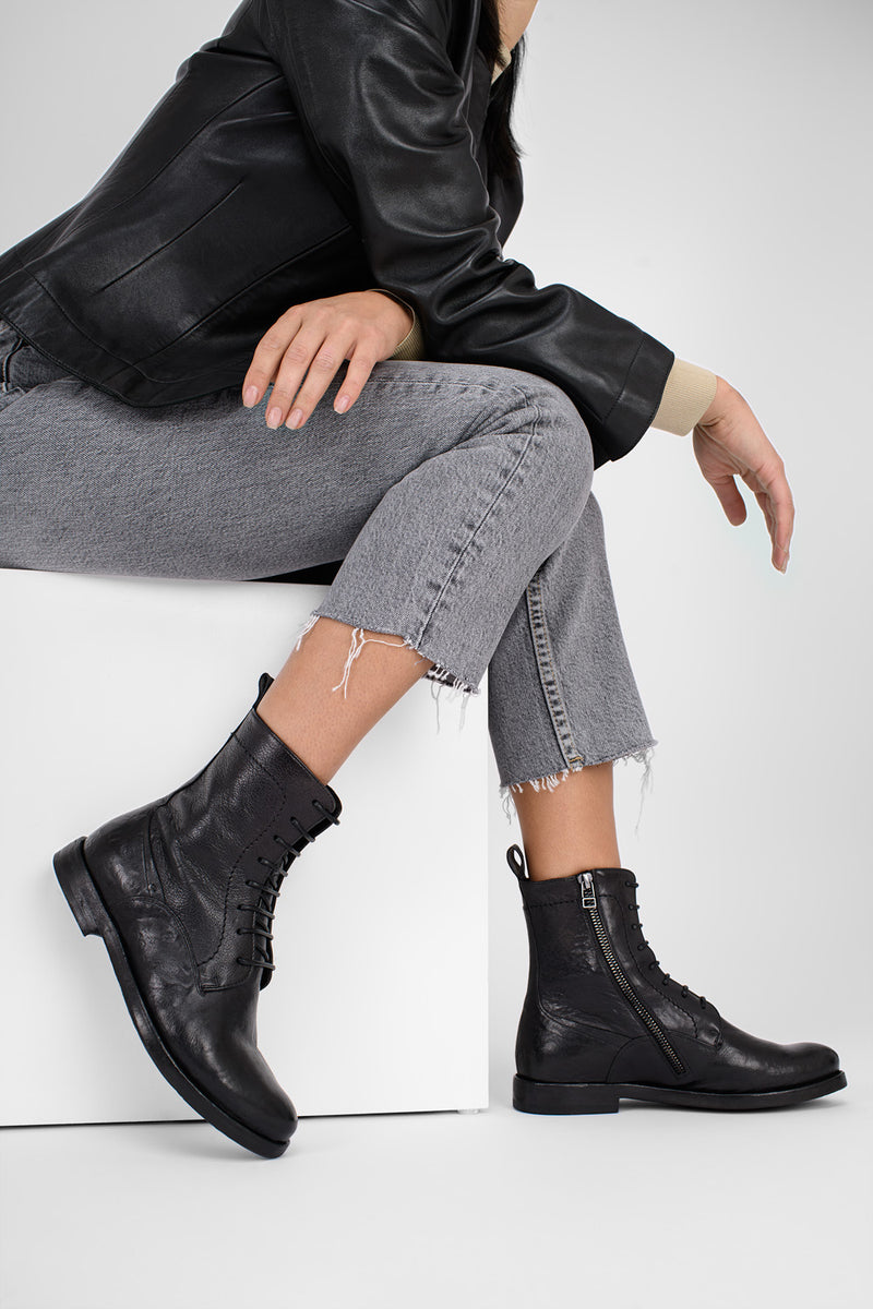 SLOANE urban-black commando boots.