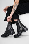 REGENT royal-black lace-up boots.