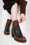 BERKELEY burnt-caramel ankle boots.