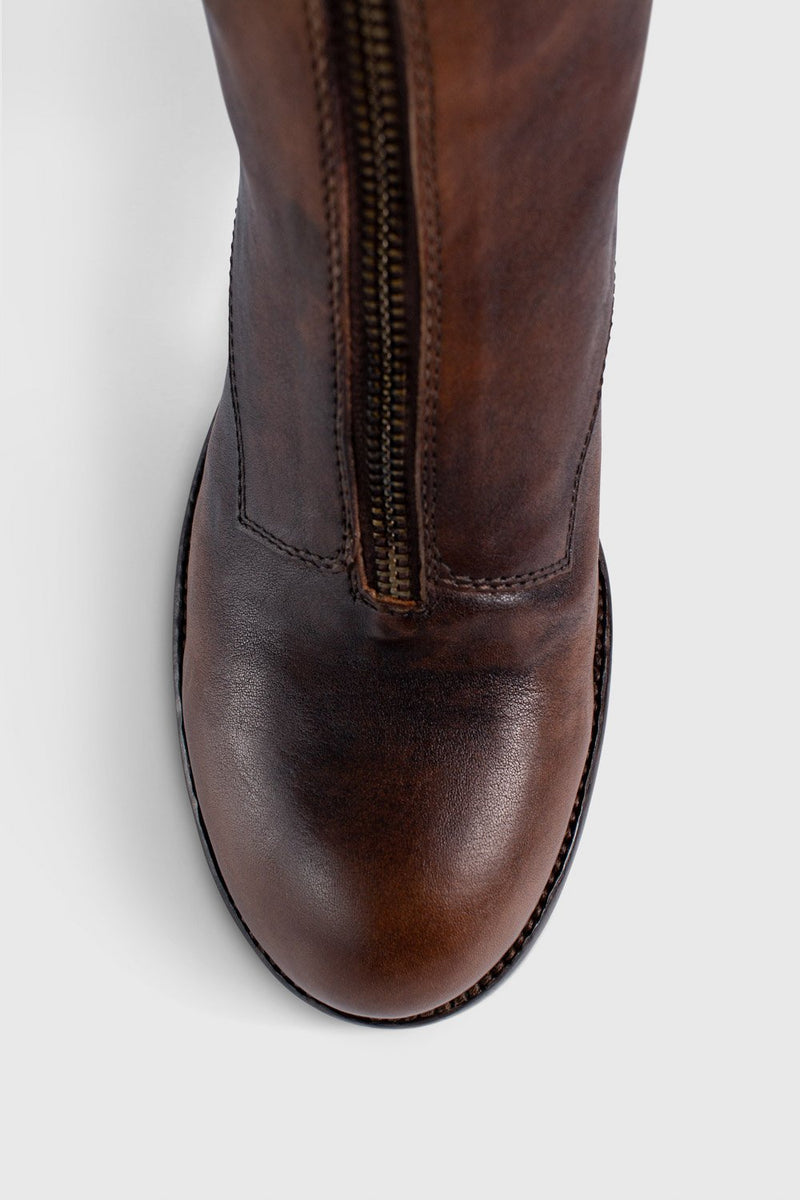 BERKELEY burnt-caramel ankle boots.