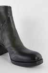 RICHMOND dark-green mid heel boots.