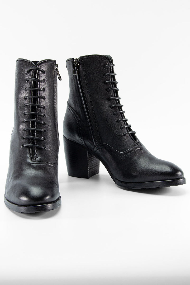 ASTON royal-black lace-up boots.