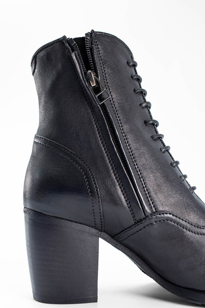 ASTON royal-black lace-up boots.