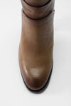 ASTON mocha-brown ankle boots.