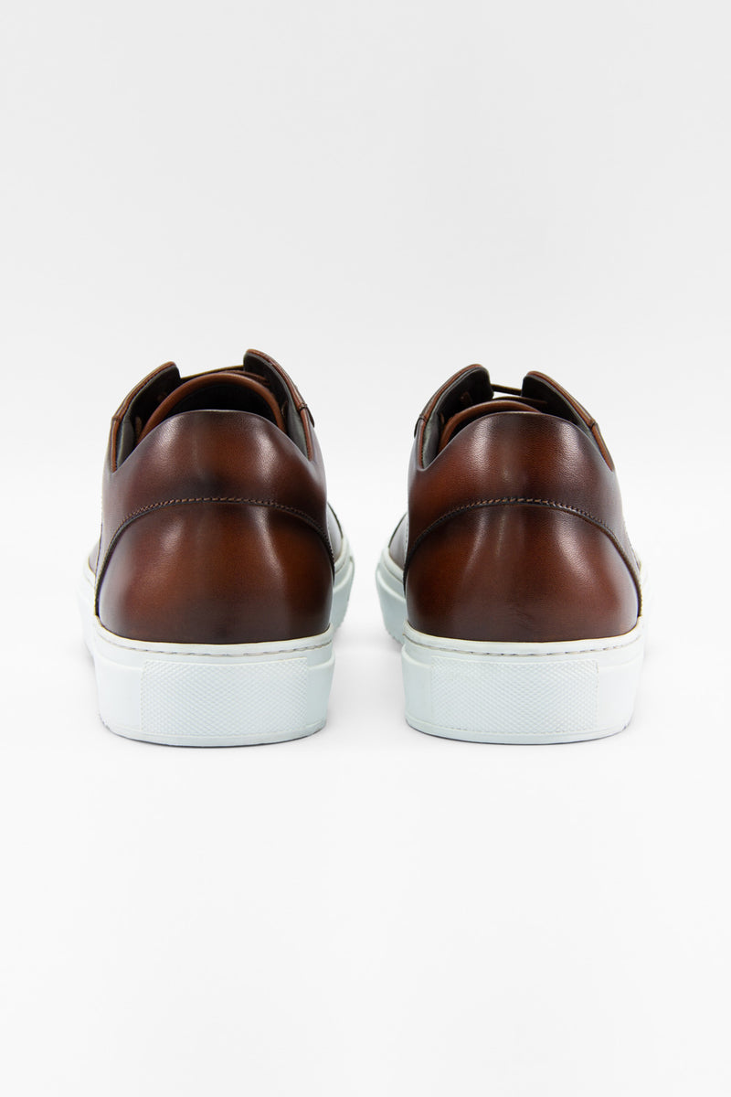SOHO cocoa-brown patina sneakers.