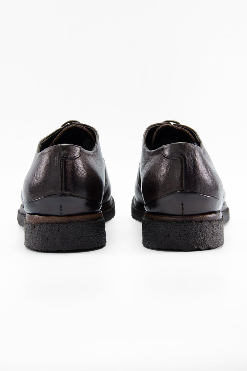 BROMPTON dark-cocoa derby shoes.