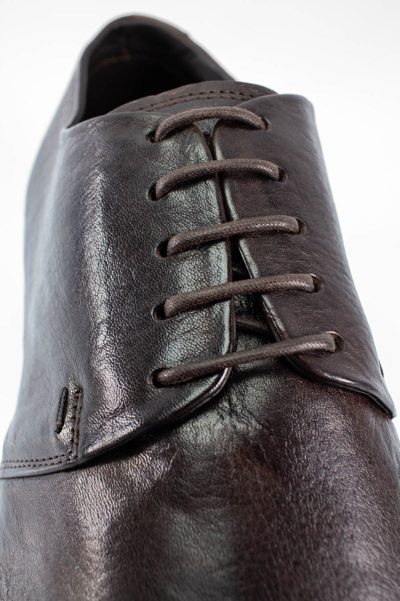 BROMPTON dark-cocoa derby shoes.