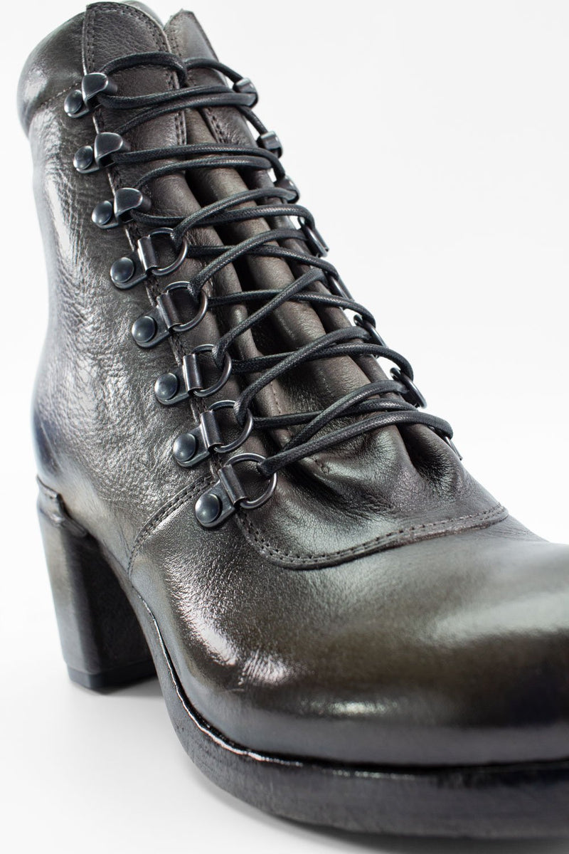 MADISON ice-grey lace-up boots.