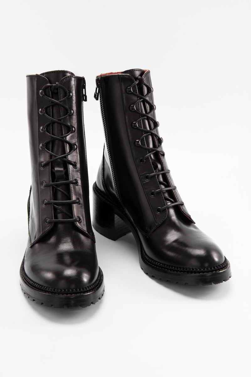 REGENT royal-black lace-up boots.