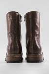 AVERY powder-chocolate lace-up boots.