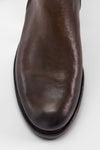 SLOANE ice-brown double-zip ankle boots.