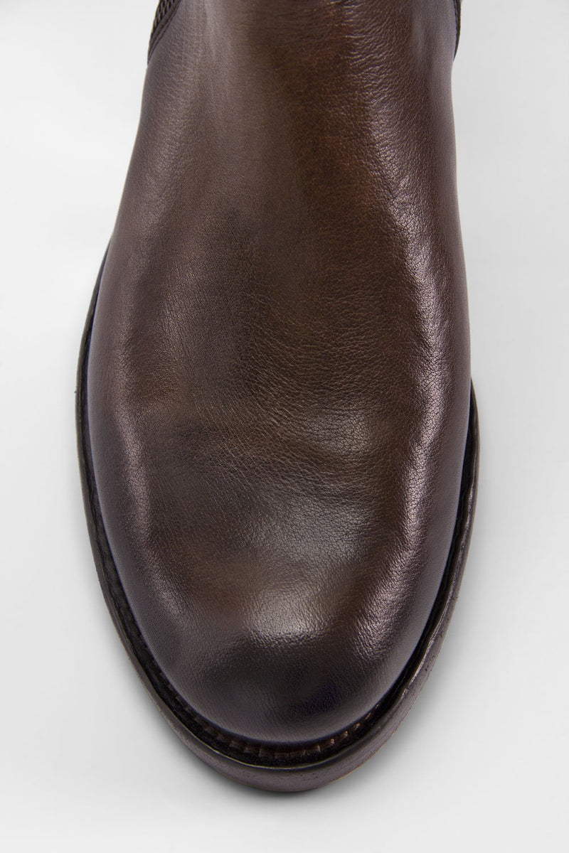 SLOANE ice-brown double-zip ankle boots.