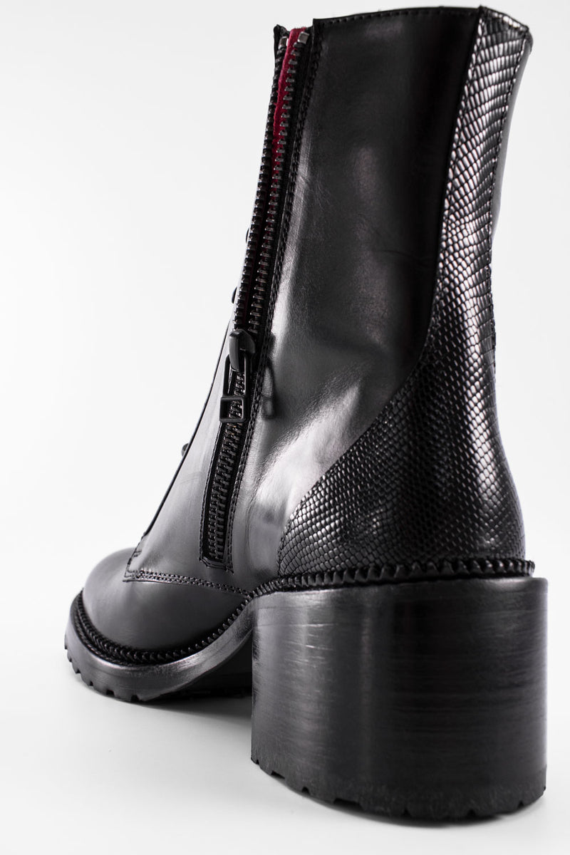 REGENT royal-black lace-up boots.