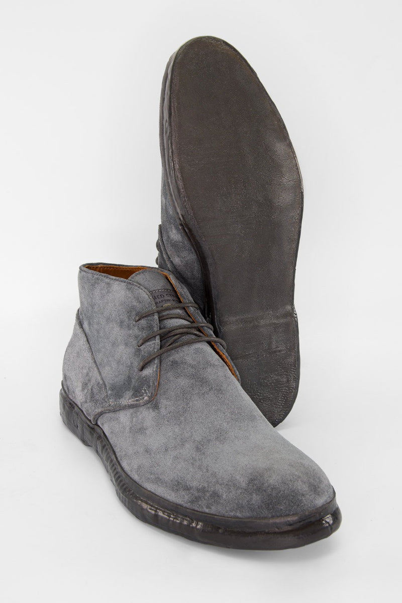 UNTAMED STREET Men Grey Suede-Leather Chukka Boots HAMPTON