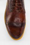 HAMPTON rich-umber brogue chukka boots.