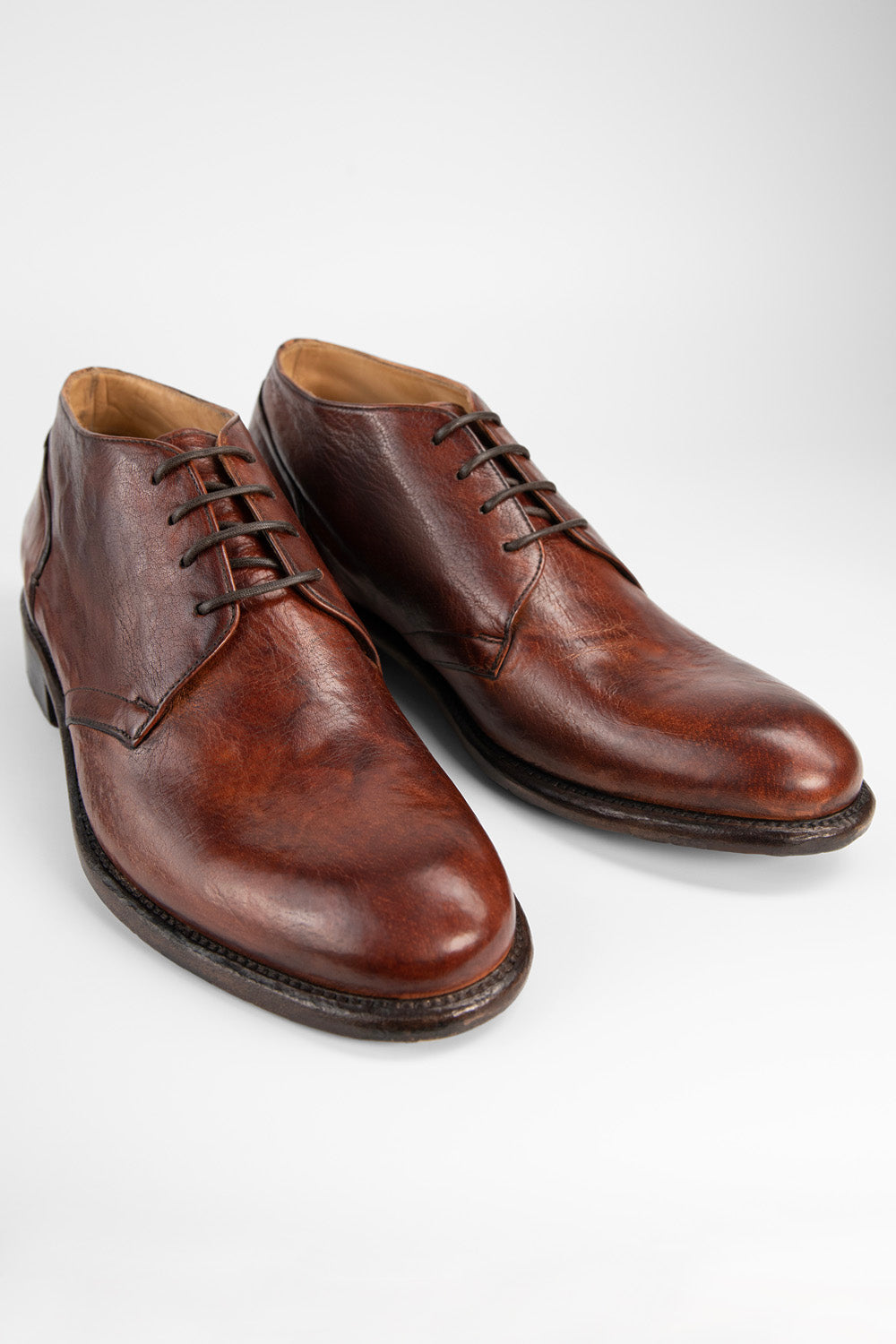 KNIGHTON rich-cognac low chukka boots.