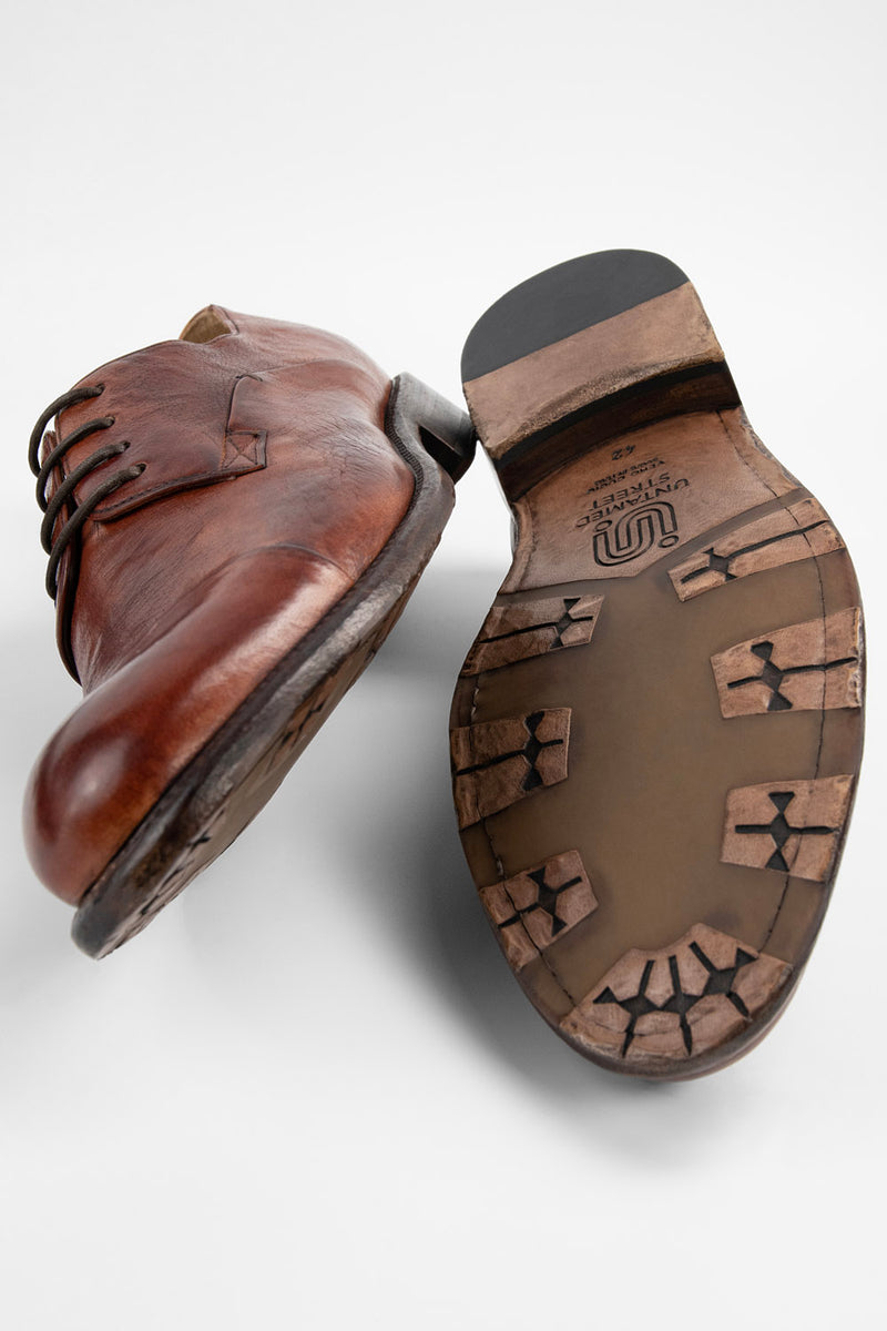 KNIGHTON rich-cognac derby shoes.