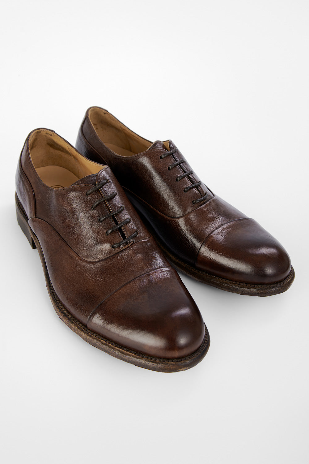 UNTAMED STREET Men Brown Buffalo-Leather Oxford Shoes KNIGHTON