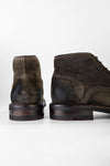 LENNOX dark-moss suede ankle boots.