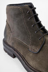 LENNOX dark-moss suede ankle boots.