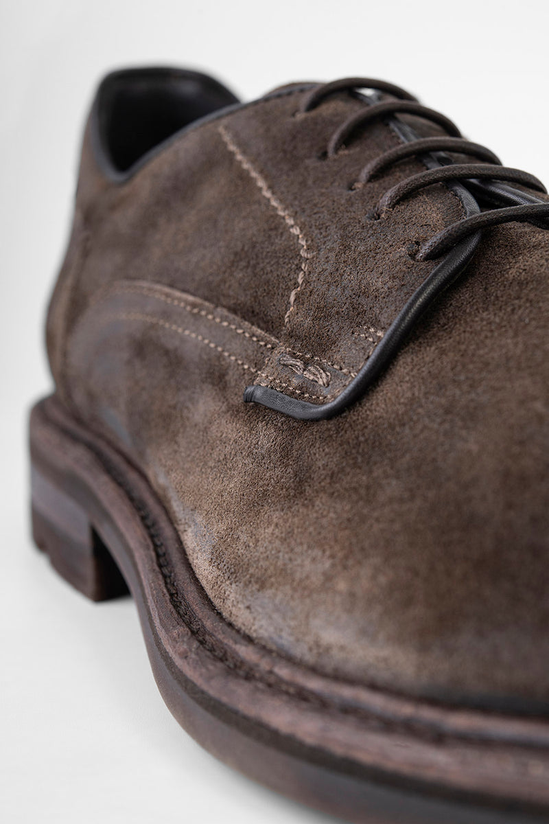 LENNOX java-brown suede derby shoes.