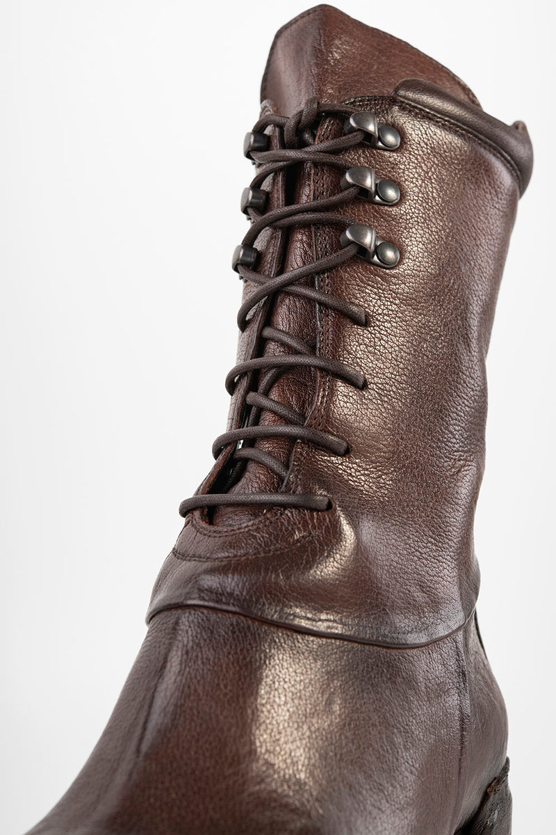 MADISON chocolate-brown high commando boots.