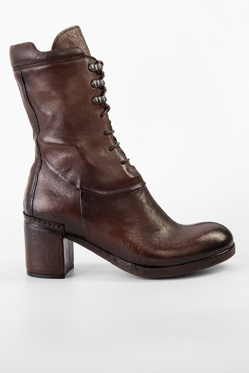 MADISON chocolate-brown high commando boots.