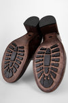 MADISON chocolate-brown high commando boots.