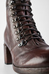 MADISON chocolate-brown lace-up boots.