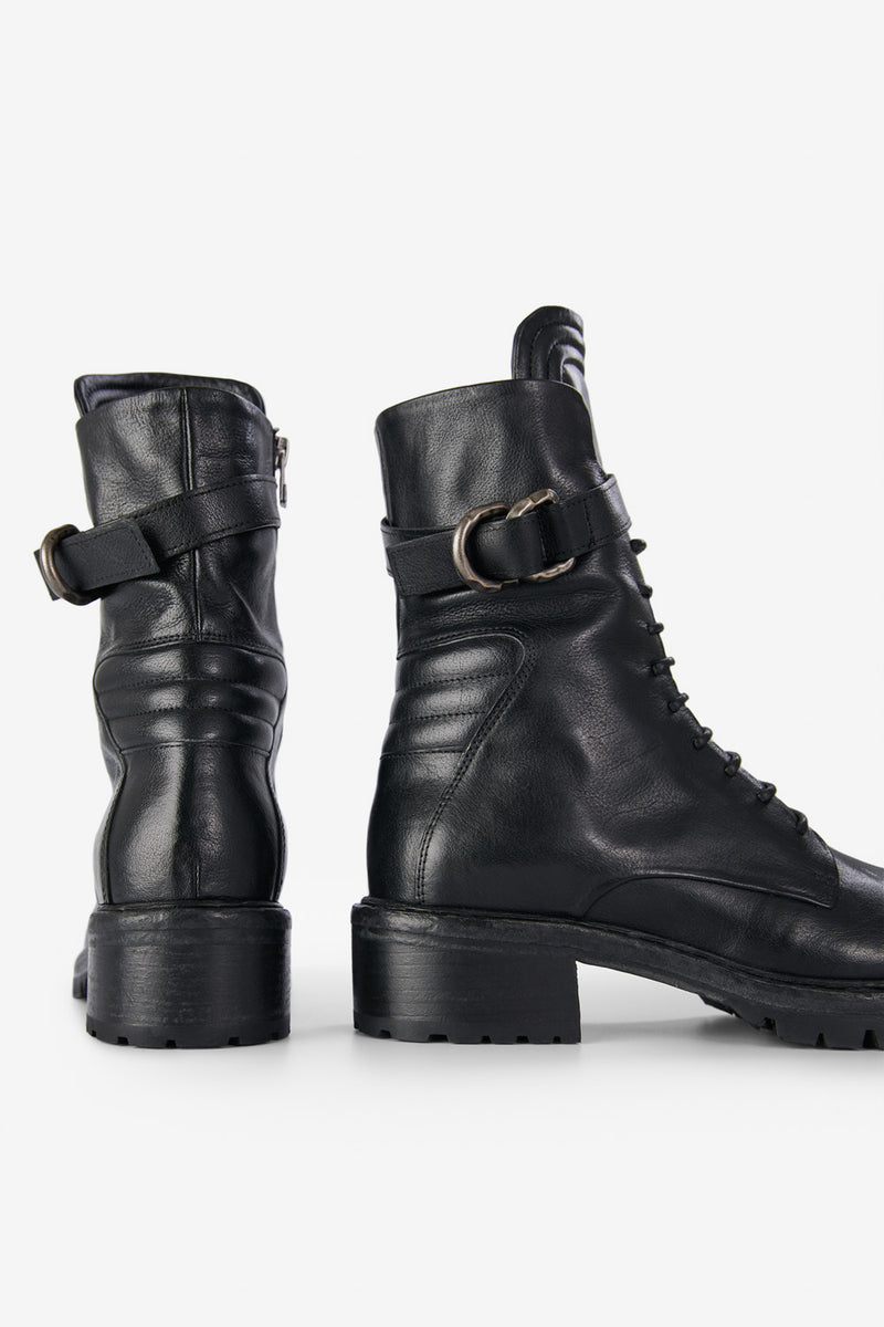 RADNOR urban-black lace-up high bikers.